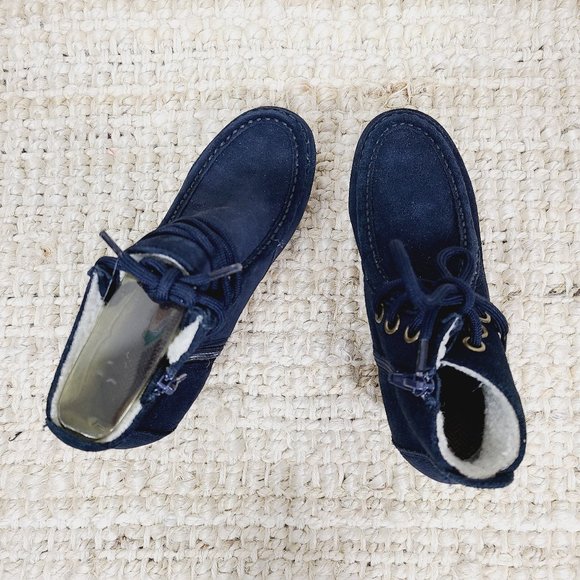 NEW Tommy Hilfiger Sherpa-lined Suede LaceUp Wedge - Picture 7 of 9